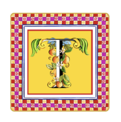 Baci Milano Ortıgıa T Harfli Mini Tepsi 15X15 Cm