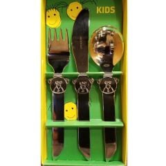 Herdmar Kıds Bear 3 Parça Çatal Kaşık Bıçak Takımı